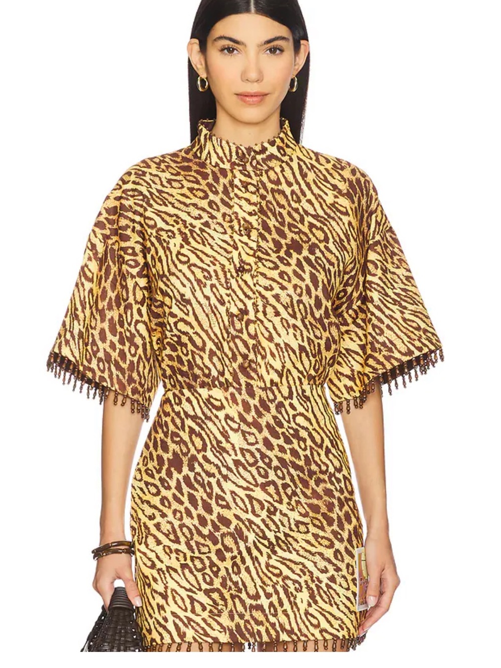 Zimmermann Coco Beaded Fringe Set in Leopard